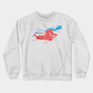 somerville, mass map Crewneck Sweatshirt